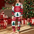 thumbnail image 1 of Conjuntos de blusas y camisas de cuello redondo y manga larga con estampado navideño para niños Camisa de manga larga con cuello redondo y cintura elástica Pantalones largos Conjunto de traje de casa, 1 of 6