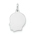 thumbnail image 1 of 14k White Gold Plain Small Facing Left Engravable Charm, 1 of 2