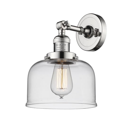 Innovations 1-LT Vintage LED Large Bell 8" Sconce - Polished Nickel - 203-PN-G72-LED