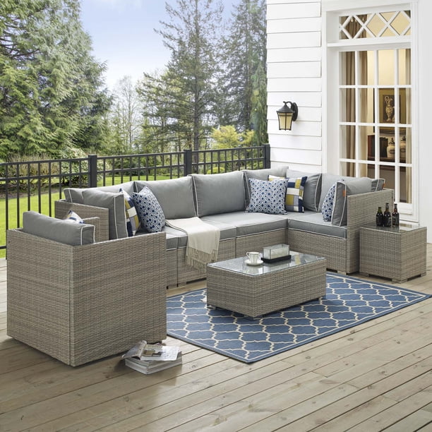 Modway Repose Outdoor Patio 7 Piece Sectional Set, Multiple Colors
