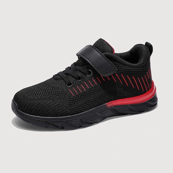 Gyujnb Boys Athletic Sneakers Lightweight Breathable Hook and Loop Closed Toe Running Shoes (Big Boys),8-9 Years