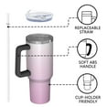 thumbnail image 4 of Modern 40oz Tumbler– Stainless Steel Insulated Tumbler with Handle and Straw, Large Capacity Travel Cup for Hot & Cold Drinks, 4 of 7