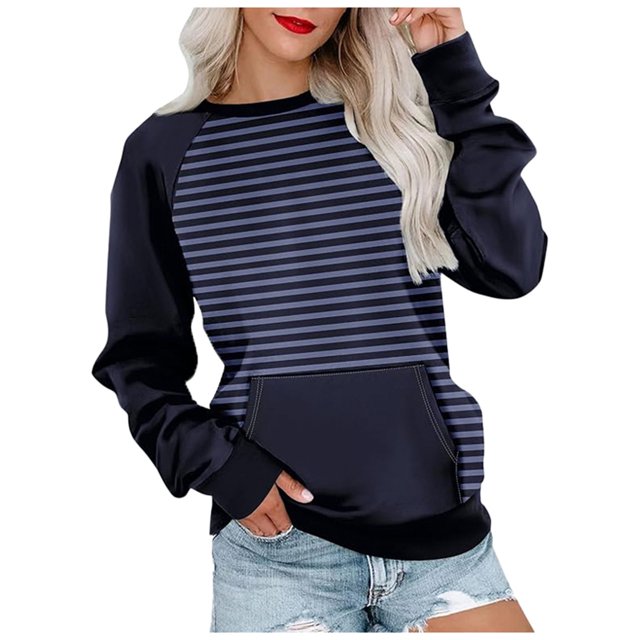 Wyzesi Chandails en Molleton Rouges pour Filles Mode Décontractée Rayé Couleur Unie Imprimé avec Poche Col Rond Manches Longues Sweat à Capuche Rose pour Femmes Zip