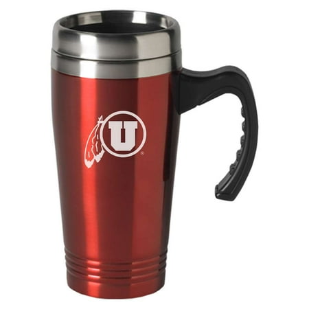 - Utah Utes Engraved 16oz Stainless Steel Travel Mug - Red