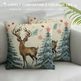 thumbnail image 3 of Nawypu  Winter Pillow Covers Blue Watercolor Tree Deer Reindeer Bird Snowflakes Decorative Outdoor Pillowcases Holiday Farmhouse Throw Cushion Case Decor for Couch Sofa Bed, 3 of 5