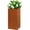 Rusted, variant on 14"x14"x30" Garden Pots Rectangular for Outdoor Plants Large Planter Box with Drainage Hole Removable Shelf Tall Plants Container for Yard Front Porch Patio Decorative Metal Steel Heavy Duty, White