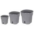 thumbnail image 1 of Unique Bargains S/M/L Plastic Plant Pots Flower Planters with Water Indicator Removable Base, Dark Grey 3 Pack, 1 of 5