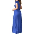 thumbnail image 7 of Mengpipi Women's Maxi Dresses Short Sleeve Long Casual Dresses Loose Plain with Pockets, Royal Blue-M(US 8-10), 7 of 7