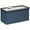 Dark Blue, variant on Folding Storage Ottoman Bench with Lid Tray, 30 inches Ottoman Coffee Table Grey Cube Chair Foot Rest Stool Storage Chest for Living Room Bedroom, Holds up to 550 lb