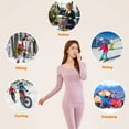 thumbnail image 5 of Women’s Thermal Long Johns Sets Fleece Lined 2 Pcs Underwear Top & Bottom Pajama Set - Purple, 5 of 6