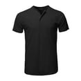 thumbnail image 1 of Men's Basic Short Sleeve Cotton Henley Neck Basic Tee, 1 of 1