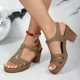 thumbnail image 3 of IUJSOY Summer Sandals for Women 2025 T-Strap Stacked High Heel Buckle Ankle Strap Dress Shoes, 3 of 4