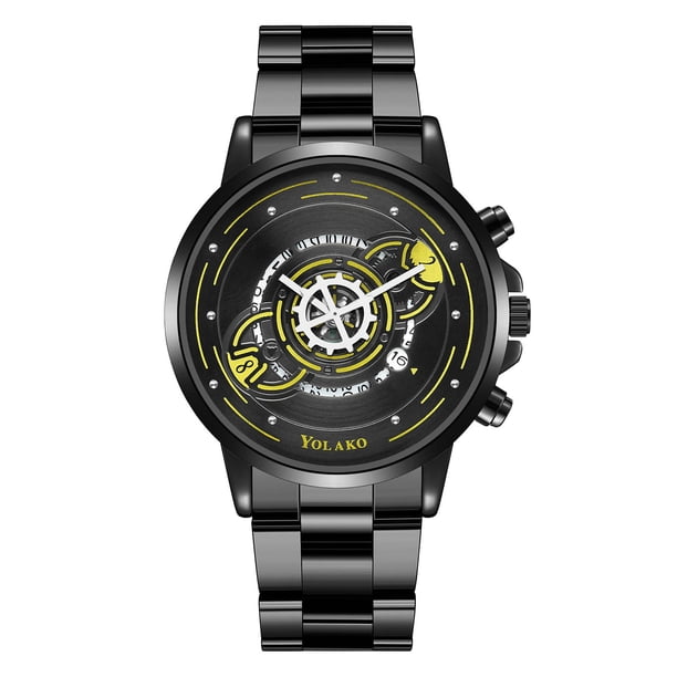 Nuevo reloj de moda con correa para hombre, pulsera de cuarzo informal para hombre, con caja de regalo.