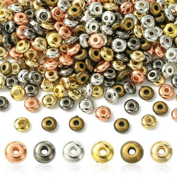 300pcs 6 styles CCB Plastic Beads Mixed color 4.5~5.2x2mm Hole: 1.2mm