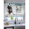thumbnail image 5 of Please Seat Yourself Sheer Curtains 54 inches Long, Panda in Toilet Daisy Wood Grain Light Filtering Sheer Window Curtains Rod Pocket Voile Drapes for Bedroom Living Room, 52"W x 54"L 2 Panels, 5 of 7