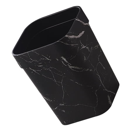 OFFIGAM Black Plastic Trash Can with Design for Storing Trash Safely and Tastelessly 12.5 Inches