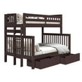 thumbnail image 4 of Bedz King Bunk Beds Twin over Full Mission Style with End Ladder and 2 Under Bed Drawers, Dark Cherry, 4 of 9