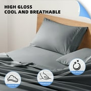 Shilucheng 4 Pieces Luxury Bed Sheets Set, 1800 Series Plush Microfiber Bed Sheets, 16 Deep Pocket, Queen, Dark Gray