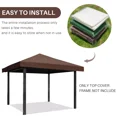 thumbnail image 6 of SHANNA Gazebo Replacement Canopy Roof, 10' x 10' Outdoor Waterproof BBQ Gazebo Canopy Top Cover, Brown, Single Roof, 6 of 8