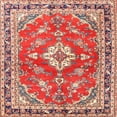 thumbnail image 1 of Ahgly Company Indoor Square Traditional Light French Beige Brown Medallion Area Rugs, 4' Square, 1 of 6