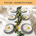 thumbnail image 5 of White Lines Round 13 Inch Placemats Set of 4, Vintage Abstarct Minimalist Art Gray HeatResistant Non Slip Place Mats for Dining Table, Wipeable Braided Kitchen Table Mats for Housewarming, 5 of 9