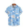 thumbnail image 6 of Gamivast Mens Hawaiian Shirts Short Sleeve Seashell Print Beach Shirts Button Down Lapel Tropical Shirts for Men Lightweight Soft Holiday Party, 6 of 6