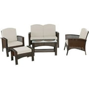 5-Piece Metal and Rattan Seating Group