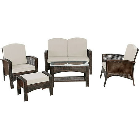 5-Piece Metal and Rattan Seating Group