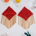 thumbnail image 4 of Sequins Tassels Pasties Sticky Bra Nipple Covers Reusable Pasty Breast Covers Adhesive Nipples Stickers for Women Girls, 4 of 8