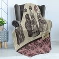 thumbnail image 4 of Victorian Soft Flannel Fleece Throw Blanket, Ladies Clothes Fashion History Dress Handbag Feather Gloves Floral Design Print, Cozy Plush for Indoor and Outdoor Use, 60" x 80", Grey Rose, by Ambesonne, 4 of 5