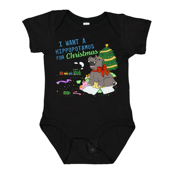Inktastic I Want a Hippopotamus For Christmas Boys or Girls Baby Bodysuit