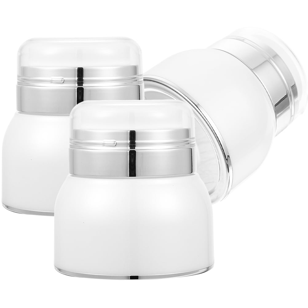 OFFIGAM Set of 3 Airless Pump Bottles for Travel Toiletries, Refillable Containers for Shampoo, Lotion, and Skincare