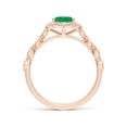 thumbnail image 2 of ANGARA Natural Oval 1.1 ct Emerald Trillium Floral Shank Ring in 14K Rose Gold for Women (Size-8x6mm) | May Birthstone, Birthday, Anniversary, Jewelry Gift for Women | Natural Emerald Ring, 2 of 9