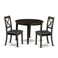 thumbnail image 5 of East West Furniture Boston 3-piece Wood Small Dining Table Set in Cappuccino, 5 of 5