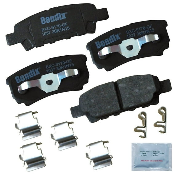 Bendix Premium Copper Free CFC1037 Ceramic Brake Pad (with Installation Hardware Rear) Fits select: 2013-2017 JEEP PATRIOT, 2011-2014 CHRYSLER 200