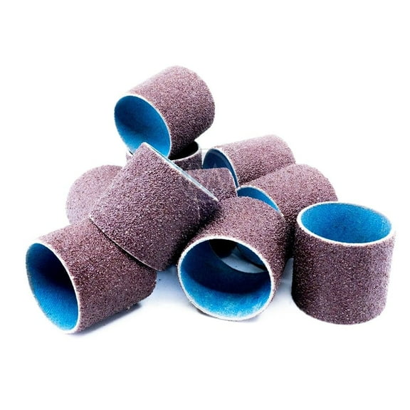 Benchmark Abrasives 1.5" x 1.5" Aluminum Oxide Abrasive Spiral Bands for Rotary Tools, Drum Sleeves for Sanding Deburring Blending Polishing on Metals Plastic Wood Rubber (10 Pack) - 60 Grit