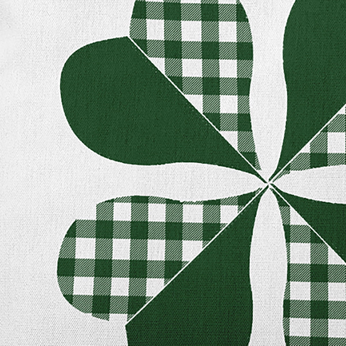 18" x 18" Simply Daisy Checkered Clover Polyester Accent Pillow, Forest Green Qty 1