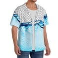 thumbnail image 2 of Gukieu Crystal Clear Water Splash Print Men's Short-sleeved Shirts, Button-down Pocket Shirts, T-shirts, Beach Vacation Travel Summer Clothing-3X-Large, 2 of 5