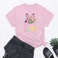 thumbnail image 1 of UPPADA Femmes Heureux Easter T-Shirt Bunny Lapin Graphique T-Shirt Manche Courte Lettres Amusantes Imprimées Chemises Manche Courte Col Rond Tuniques Hauts Rose,TG, 1 of 5