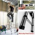 thumbnail image 5 of Bowoshen 12.5FT Stainless Steel Telescopic Ladder Foldable Telescoping Extension Ladder Loft Ladder 330lb Load,for Cleaning Gutter,Housework EN131,BS1, 5 of 8