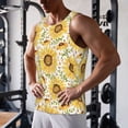 thumbnail image 5 of KLL Watercolor With Sunflowers Print Men's Muscle Gym Workout Stringer Tank Tops Bodybuilding Fitness T-Shirts Tank Tops Men-Medium, 5 of 7