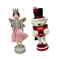 thumbnail image 2 of 2 Pieces Nutcracker Doll Christmas Nutcracker Figurine Statue Bright Wood Material for Indoor Party Table Centerpiece, 2 of 9