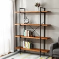 thumbnail image 3 of HomeStock Vintage Variety 4-Shelf 66.5" H X 51.2" W Pine Wood Metal Frame Etagere Bookcase, 3 of 9