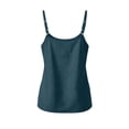 thumbnail image 6 of VBVC Women's Cotton Linen Side Button Tank Top , Ladies' Spaghetti Strap Asymmetrical Blouse , Summer Vacation Casual Cami For Women ,Navy,S-2XL, 6 of 6
