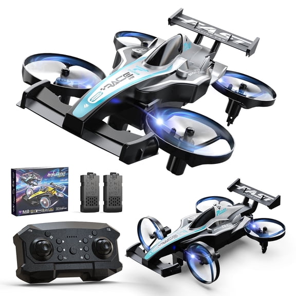 Wefone ZF24 2-in-1 Drone and RC Car, Easy for Beginners, 3 Adjustable Speed, 360Flip, Headless Mode, High Speed Rotation, 2 Batteries, Green