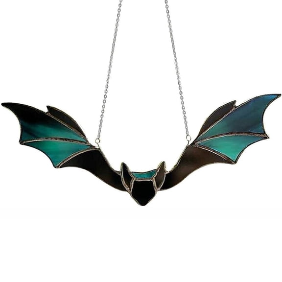 Halloween Bat Stained Glass Suncatcher for Window Hangings,Bat Decor Halloween Bat Decoration Stained Glass Window Hangings - Bat Suncatcher Ornaments Spooky Bats Craft Window Decor Gifts