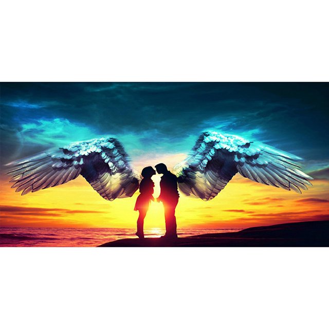 Diamond Drill Angel Lovers 5D DIY Kits de pintura Full Square Wall Decor Art Craft FLhrweasw Nuevo