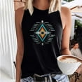 thumbnail image 2 of Birdeem Mode Femmes Imprimé Col Rond Sans Manches Chemises à Blocs Tunique T-Shirt Hauts, 2 of 6