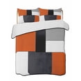 thumbnail image 2 of Burnt Orange Black Grey Twin XL Size Down Alternative Comforter,Lightweight Comforter Quilt Bedding Set with Pillow Shams Geometric Modernism Color Block Bed Comforter Duvet Insert 68"x98", 2 of 7