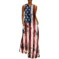 thumbnail image 2 of Robes d'Invité de Mariage d'Été pour Femmes 2023 Mode Féminine Robe Longue Sans Manches à Col en V pour Soirée d'Été avec Poche Imprimée Robe Cottagecore en Liquidation, 2 of 7